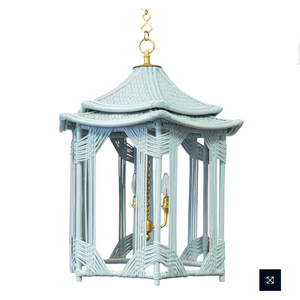 BLUE RATTAN PAGODA PENDANT