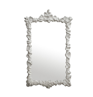 LARGE WHITE PLASTER CORAL MIRROR