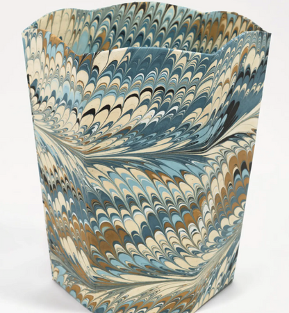 HAND MARBLED COLLAPSABLE BASKET