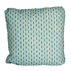 TEAL LINEN RAUL TEXTILES GEOMETRIC PRINT PILLOW