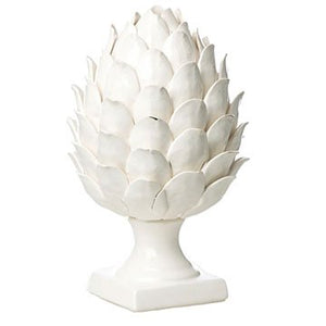 LARGE WHITE CERAMIC ARTICHOKE