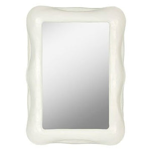 WHITE PLASTER ART DECO TEMPO MIRROR