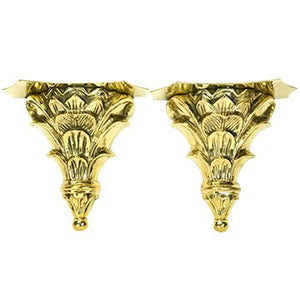 A PAIR OF SERGE ROCHE STYLE BRASS WALL BRACKETS