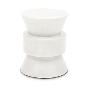 GEOMETRIC WHITE ACCENT STOOL