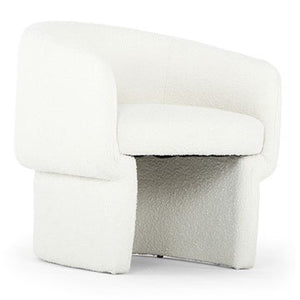 CONTEMPORARY WHITE BOUCLE ACCENT CHAIR