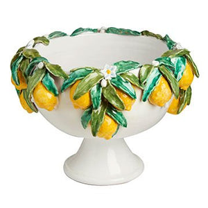 FOOTED BOWL WITH LEMONS