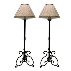 PAIR OF VINTAGE WROUGHT IRON FLOOR LAMPS