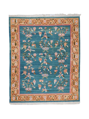 TEAL BESSARABIAN KILIM RUG