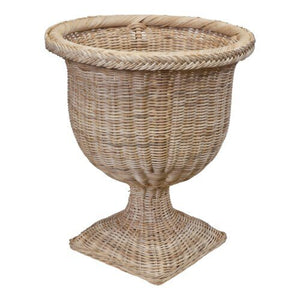 SQUARE BASE WICKER URN