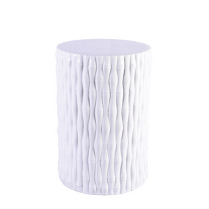 WHITE PORCELAIN BAMBOO CARVING GARDEN STOOL