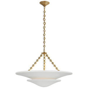 WHITE PLASTER MEDIUM TIERED CHANDELIER