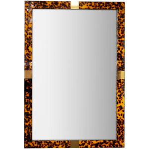 TORTOISE AND BRASS RECTANGULAR MIRROR