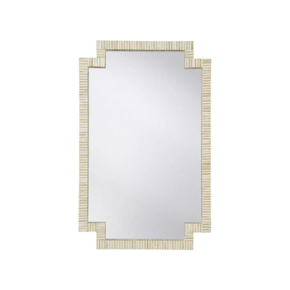 WHITE AND CREAM BONE MIRROR