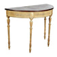 ADAM STYLE CARVED AND PAINTED DEMI LUNE CONSOLE WITH GILT DETAIL