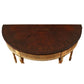 ADAM STYLE CARVED AND PAINTED DEMI LUNE CONSOLE WITH GILT DETAIL