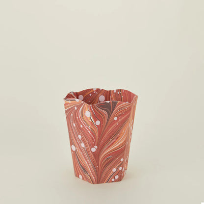 HAND MARBLED COLLAPSABLE BASKET