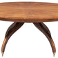 BRASS INLAID FRUITWOOD EXTENSION DINING TABLE