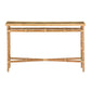 NATURAL RATTAN NARROW CONSOLE WITH GLASS TOP