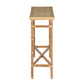 NATURAL RATTAN NARROW CONSOLE WITH GLASS TOP