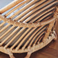 CURVED DEEP RATTAN LOUNGE CHAIR WITH CREAM UPHOLSTERY