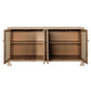 CERUSED OAK SIDEBOARD WITH CANVAS DOORS