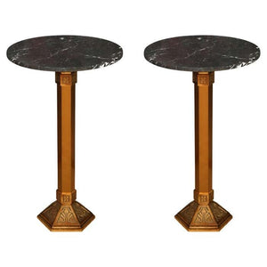 PAIR OF ART DECO  MARBLE TOP DRINKS TABLES