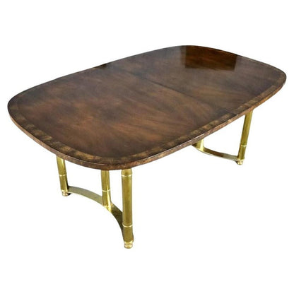MASTERCRAFT WALNUT DINING TABLE WITH BRASS BAMBOO LEGS