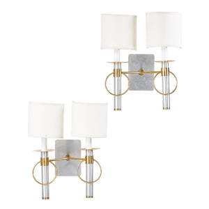 PAIR OF FRENCH TWO LIGHT SCONCES