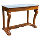 NEOCLASSICAL GRAY MARBLE TOPPED LARGE CONSOLE TABLE