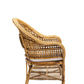 NATURAL WOVEN ARMCHAIR WITH FLOWER DETAIL & CUSHION