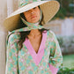 Geranium Sun Hat - Long Coral Grosgrain Ribbon