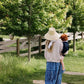 Amaryllis Sun Hat - White Wide & Short Grosgrain Ribbon