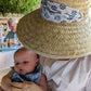 Amaryllis Sun Hat - White Wide & Short Grosgrain Ribbon