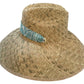 Bougainvillea Sun Hat - Meg Braff Designs "Beverly Hills" Fabric Ribbon - Turquoise