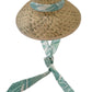 Bougainvillea Sun Hat - Meg Braff Designs "Beverly Hills" Fabric Ribbon - Turquoise