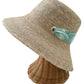 Clematis Bucket Hat - Meg Braff Designs "Beverly Hills" Fabric Ribbon - Turquoise