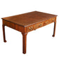 LEATHER TOP WRITING DESK WITH MING STYLE LEGS
