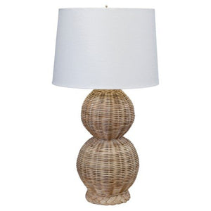 DOUBLE GOURD WICKER TABLE LAMP