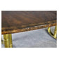 MASTERCRAFT WALNUT DINING TABLE WITH BRASS BAMBOO LEGS