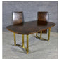 MASTERCRAFT WALNUT DINING TABLE WITH BRASS BAMBOO LEGS