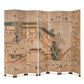 CHINOISERIE TWELVE PANEL BEIGE SCENIC FLOOR SCREEN