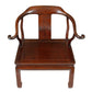 ALMOST PAIR OF ROSEWOOD HORSESHOE CHINESE CHAIRS WITH CLARENCE HOUSE FABRIC