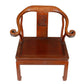 ALMOST PAIR OF ROSEWOOD HORSESHOE CHINESE CHAIRS WITH CLARENCE HOUSE FABRIC