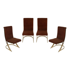 SET OF FOUR MID CENTURY BRASS SIDE CHAIRS
