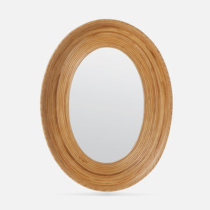 OVAL RATTAN MIRROR