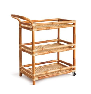 THREE TIER  RATTAN BAR CART