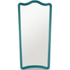 SHAPED AND RIBBED MIRROR, IN WHITE OR TEAL - TEAL