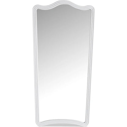 SHAPED AND RIBBED MIRROR, IN WHITE OR TEAL