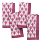 SET OF 4 COTTON BLOCK PRINT FEATHER NAPKIN