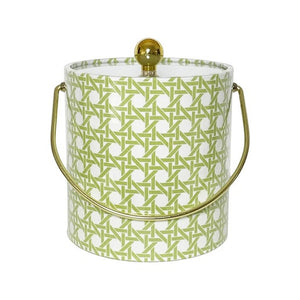 CANE BRASS & ACRYLIC ICE BUCKET